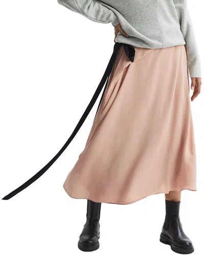 Reiss Ria Tie Side Midi Dress In Pink