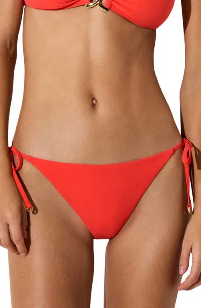 Reiss Riah Side Tie Bikini Bottoms In Orange
