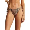Reiss Mink Snake Print Triangle Halter Neck Bikini Top In Brown