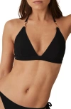 Reiss Riah Fixed Triangle Bikini Top In Black