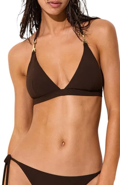 Reiss Riah Triangle Bikini Top In Brown