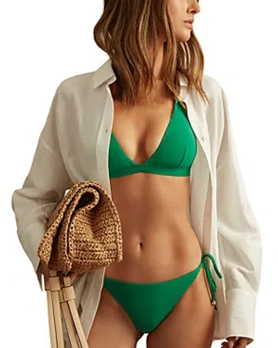 Reiss Riah Triangle Bikini Top In Green