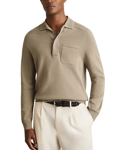 REISS RIBBED POLO SWEATER