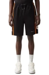 Reiss Ride Side Stripe Drawstring Shorts In Black