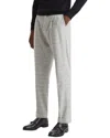 Reiss Soft Grey Slim Fit Prince Of Wales Rolled Hem Trousers In Grey