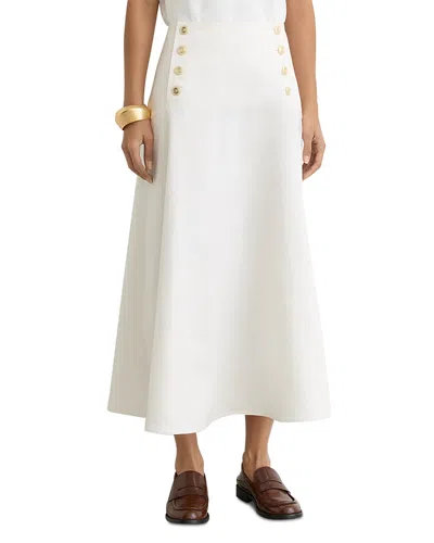 Reiss Riley Midi Skirt In White