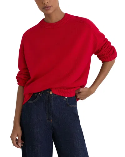 Reiss Riley Wool & Cashmere Crewneck Sweater In Red