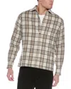 Reiss Rio Wool-blend Brushed Checked Overshirt In Beige