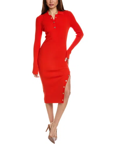 Reiss Rita Button Detail Knitted Midi Dress