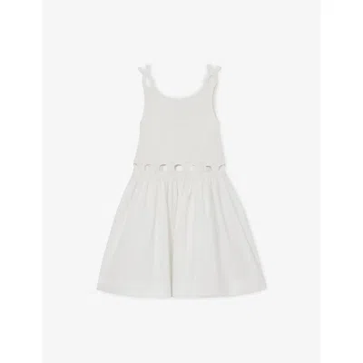 Reiss Kids' White Rita Sleeveless Cotton Dress 9-13