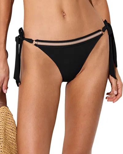Reiss Riva Contrast Stripe Side Tie Bikini Bottom In Black