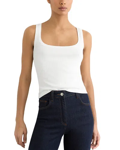 Reiss Riva Square Neck Vest In White