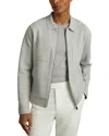 Reiss Mens Soft Grey Melan Rivers Regular-fit Zip-up Knitted Cardigan In Soft Grey