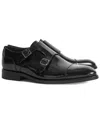 Reiss Mens Black Amalfi Double-monk Strap Leather Shoes
