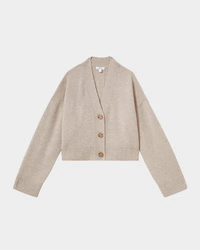 REISS RIXY CROPPED WOOL-CASHMERE CARDIGAN