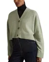 Reiss Sage Rixy Wool-cashmere Cropped Cardigan