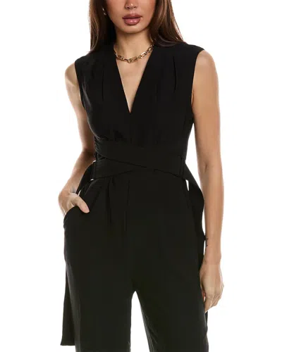 Reiss Riyo Belted Wrap Jumpsuit In Black