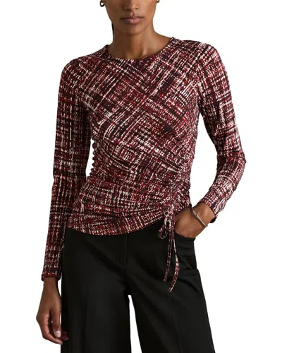 Reiss Riyo Printed Top In Black