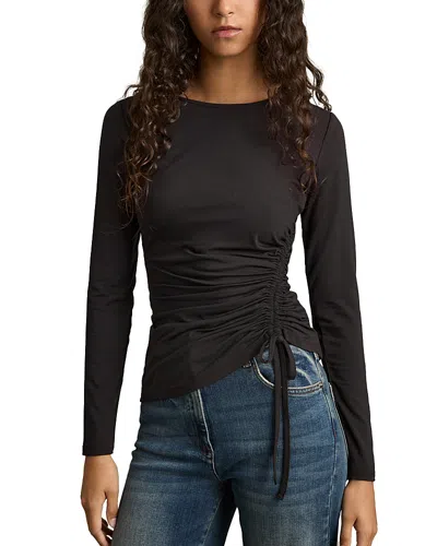 Reiss Riyo Side Tie Top In Burgundy