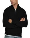 Reiss Blackhall Wool Funnel Neck Half Zip Pullover In All Black