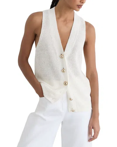 Reiss Robin Linen Button Through Knitted Waistcoat