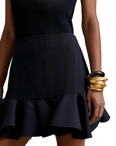 Reiss Robin Ruffled Skirt In Blue