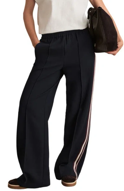 Reiss Robyn Side Stripe Pants In Black