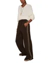Reiss Chocolate Brown Side-stripe Wide-leg Trousers