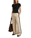 Reiss Robyn Side Stripe Wide Leg Trousers In Neutral