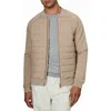 Reiss Biscuit Brown Rochdale Hybrid Quilt Raglan-sleeve Bomber Jacket In Biscuit Brown