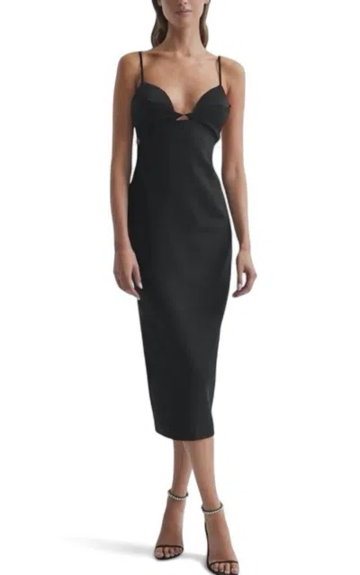 Reiss Rochelle Strappy Midi Dress In Black In Animal Print