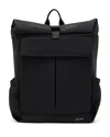 Reiss Navy Technical Roll-top Backpack In Black