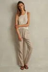 Reiss Romie - Sand Drawstring Linen Trousers, Us 6