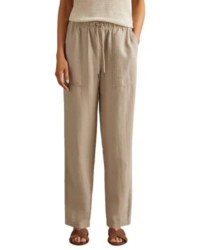 Reiss Romie Linen Jogger In Brown