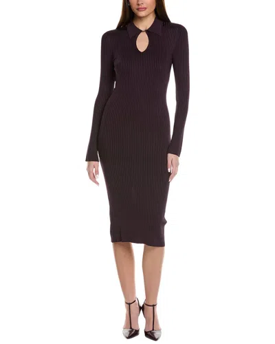 Reiss Ronnie Collared Knitted Dress In Pink
