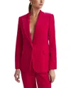 Reiss Rosa Velvet-texture Regular-fit Stretch Cotton-blend Blazer In Pink