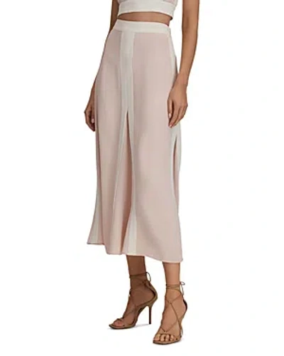 Reiss Rosalia - Nude/ivory Contrast Trim Co-ord Midi Skirt, Us 2