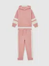 Reiss Rose Cotton-blend Joggers And Hoodie Set In Pink