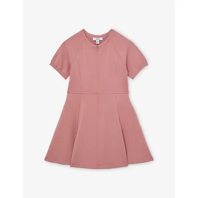 Reiss Kids' Jenny Short-sleeve Stretch-jersey Dress 9-13 In Pink