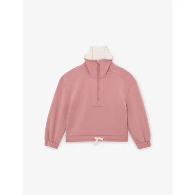 Reiss Kids' Laney Half-zip Jersey Sweatshirt 3-9 In Brown