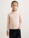 Reiss Rose Pink Cotton-jersey Roll-neck Top With Stretch In Pink