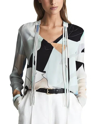 REISS ROSIE ABSTRACT PRINT BLOUSE