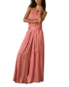 Reiss Rosin Tie Waist Sleeveless Wide Leg Jumpsuit In Coral