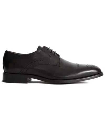 Reiss Rostin Brogue Leather Derby In Black