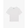 REISS IVORY ROUND-NECK SHORT-SLEEVE RIBBED COTTON-JERSEY T-SHIRT 4-9