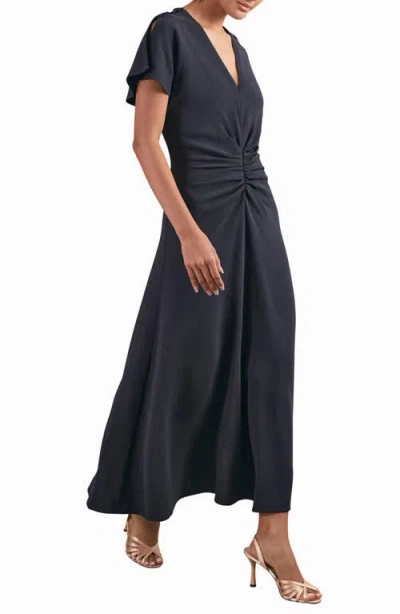 Reiss Rowe Dolman Sleeve Jersey Midi Dress In Blue