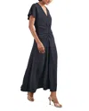 Reiss Rowe Ruched Front Workwear Dress In Blue