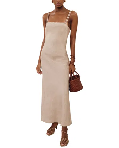Reiss Roxanne Linen Slip Dress In Neutral