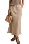Reiss Womens Neutral Roxi Drawstring-waist Linen Maxi Skirt