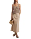 Reiss Womens Neutral Roxi Drawstring-waist Linen Maxi Skirt